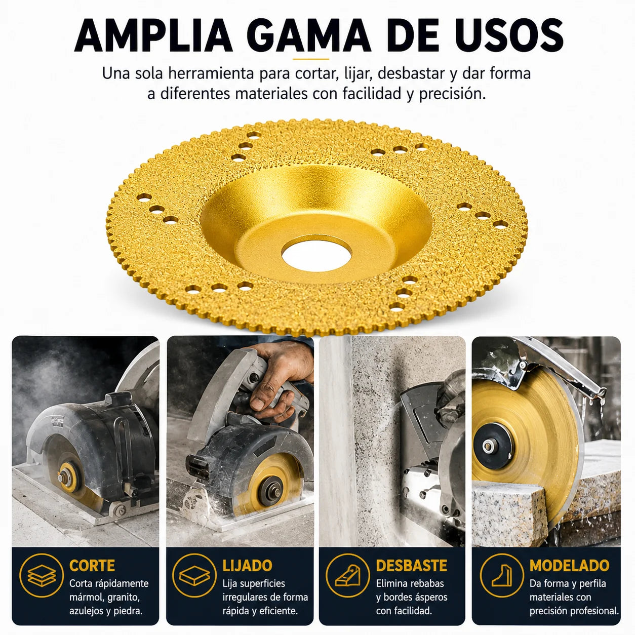 ⚡ DESCUENTO DEL 70% | Disco Diamantado 5 en 1 – Corta, Lija y Moldea en Pocos Segundos