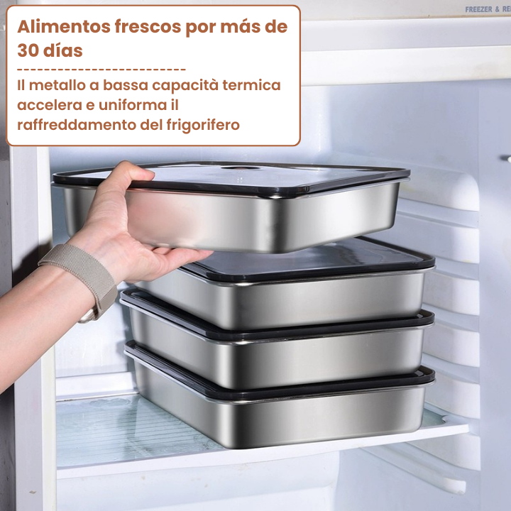 Recipiente hermético multifuncional en acero inoxidable 316 (22x15x6 cm)