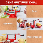🇪🇸 Máquina de acero alemana 3 en 1 para cortar verduras en espiral - pelar - descorazona