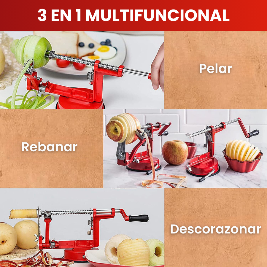 🇪🇸 Máquina de acero alemana 3 en 1 para cortar verduras en espiral - pelar - descorazona
