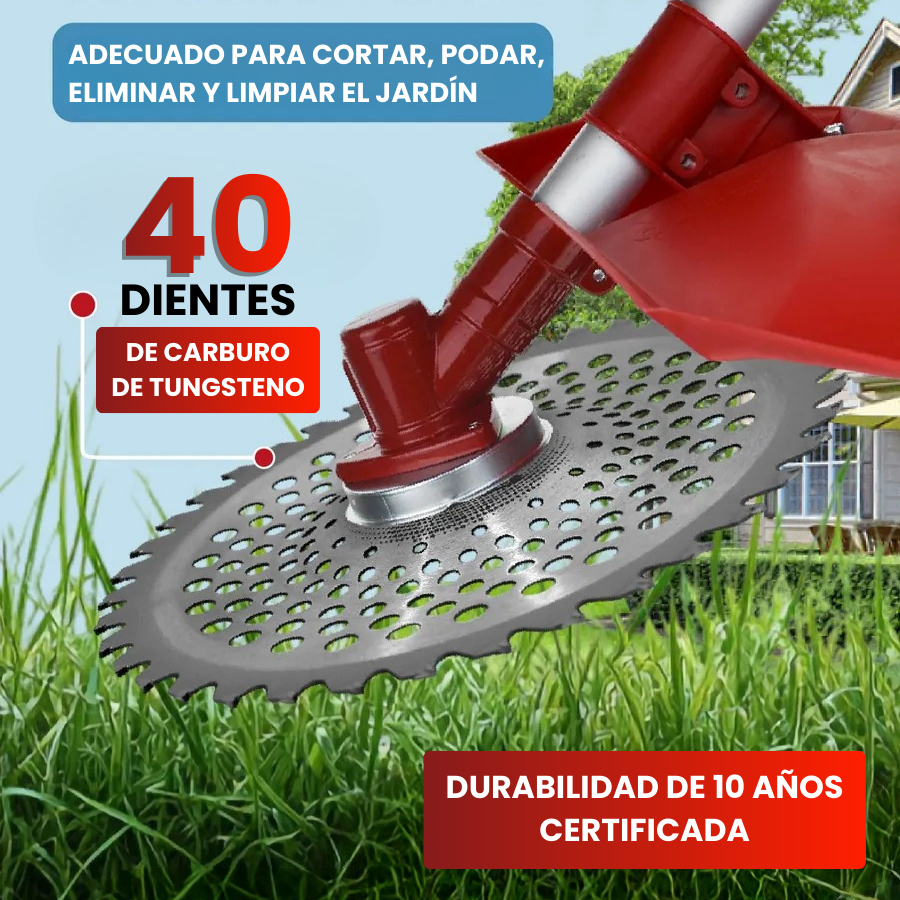 🇪🇸 Disco de corte de césped especializado, 40 dientes de carburo de tungsteno (incluye accesorios)