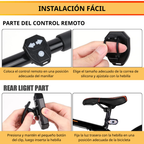 Luz trasera de bicicleta con señal de giro inalámbrica, recargable, con 5 modos de iluminación