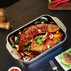 🇪🇸 Bandeja de cocción directa de acero inoxidable 304 macizo de Alemania (3.5 Litros)