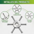 🇪🇸 Cabezal De Desbrozadora Con 6 Cuchillas De Acero Trenzado