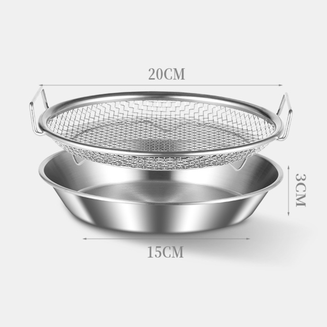 Juego De Bandejas Con Rejilla Para Escurrir Aceite Multiusos