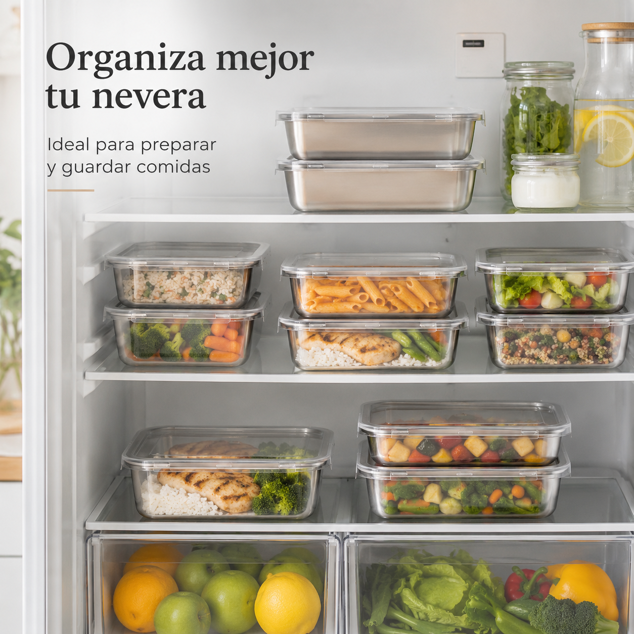 Set Tuppers Herméticos — Acero Inoxidable Alemán