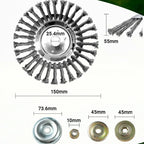 Disco de Alambre de Acero para Desbrozadora — Corte 360° | Compatible Universal