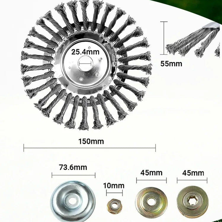 Disco de Alambre de Acero para Desbrozadora — Corte 360° | Compatible Universal