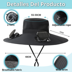 💥70% DE DESCUENTO | Sombrero Con Ventilador Solar