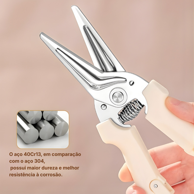 Tesoura de Corte de Ossos em Aço Inoxidável Premium, com Ímã para Fixação na Geladeira