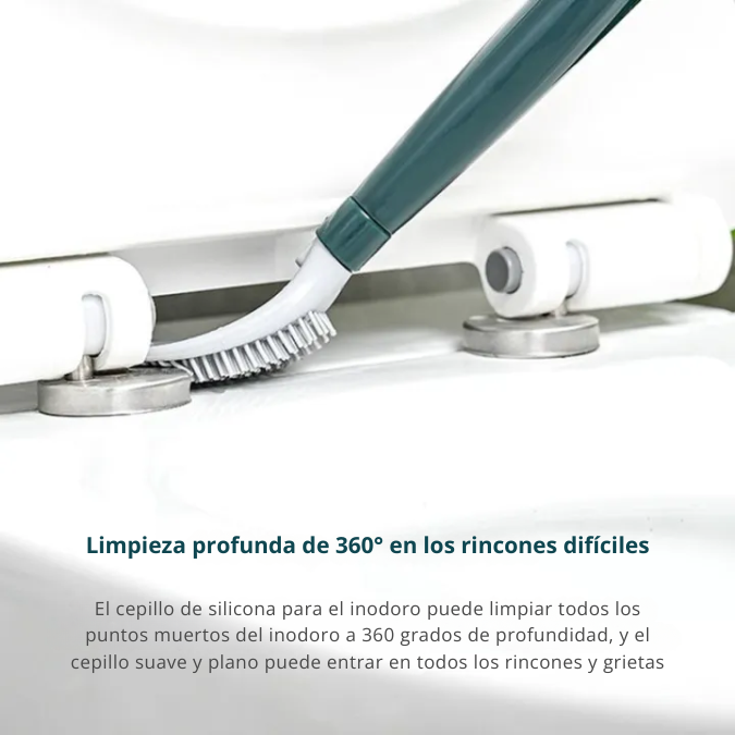🚽 Cepillo de Silicona Flexible para Inodoro con Mango Largo y Colgante de Pared sin Perforación para el Hogar