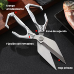 🇪🇸 Tijeras grandes con hoja en forma de diamante, hechas de acero inoxidable macizo importado de Alemania