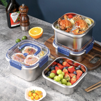 Caja grande para almacenamiento de alimentos de acero inoxidable 316 capacidad 1800 ml