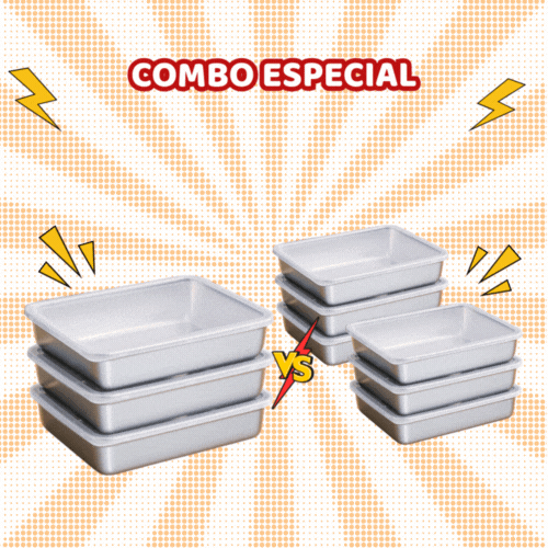 [SET 6 +🎁 3 Gratis] Caja de alimentos de acero inoxidable 304 (25*20*6 cm)