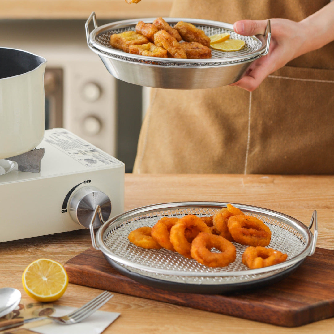 Juego De Bandejas Con Rejilla Para Escurrir Aceite Multiusos