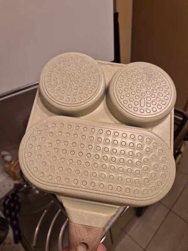 🇪🇸 Sartén de piedra de 4 capas antiadherente, multifuncional con diseño moderno de 3 ángulos