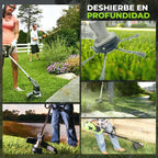 El cabezal del cortacésped tiene 6 bordes de acero inoxidable