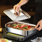 Bandeja De Cocción De Acero Inoxidable De Alta Calidad Con Tapa (33*19*5,5 cm)