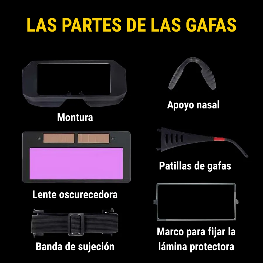 🇪🇸 Gafas de soldadura inteligentes con oscurecimiento automático 0,01 ms
