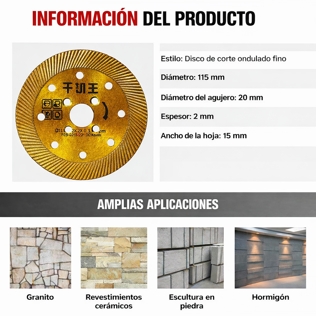 ⚡Disco de corte diamantado multifunción 5 en 1 – corte, desbaste, apertura de ranuras, modelado y acabado de superficies