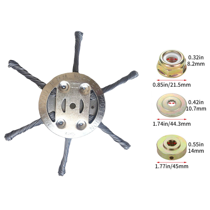 🇪🇸 El cabezal del cortacésped tiene 6 bordes de acero inoxidable (Accesorios incluidos)