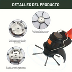 🌱 El cabezal del cortacésped tiene 6 bordes de acero inoxidable