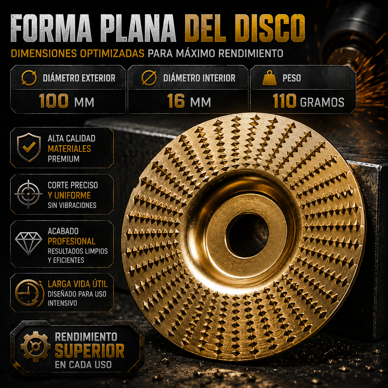 Set de 3 Discos de Desbaste — Lija, Modela y Esculpe en Segundos