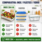 🎁 Llévate 12, Paga 6 | Tupper Hermético Acero Inoxidable 304