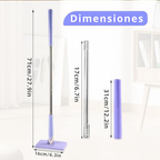 (ppm_yen) Mini Mop con Cambio de Paño, Diseño de Mango de Empujar-Tirar con Toalla Desechable