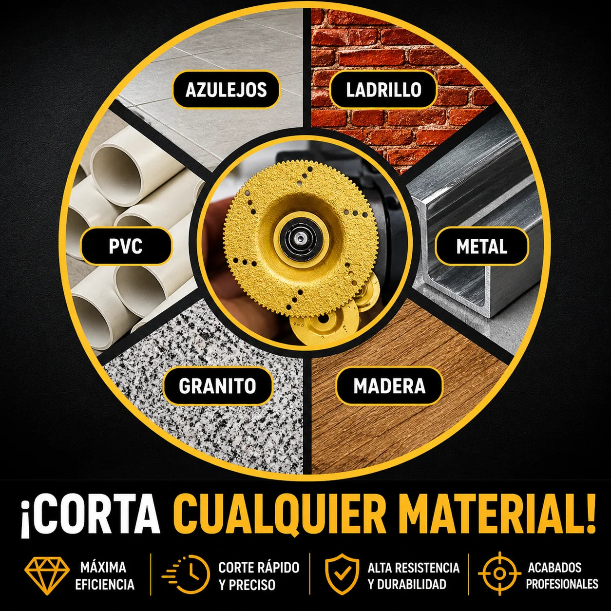 ⚡ DESCUENTO DEL 70% | Disco Diamantado 5 en 1 – Corta, Lija y Moldea en Pocos Segundos