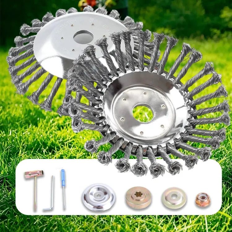 Disco de Alambre de Acero para Desbrozadora — Corte 360° | Compatible Universal