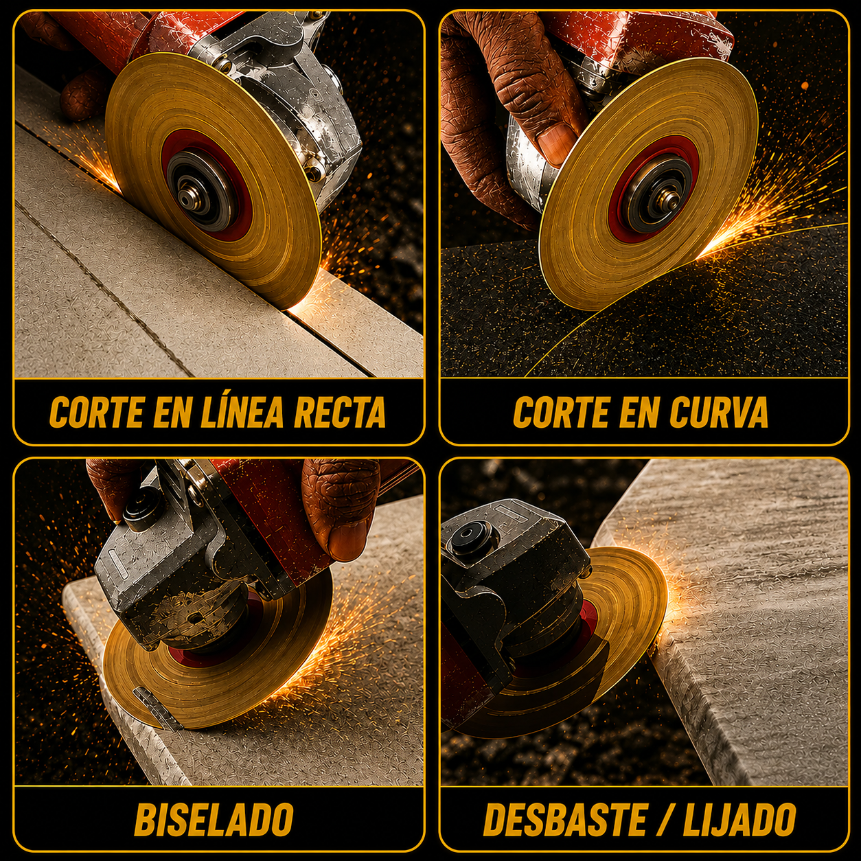Juego de discos diamantados multifunción 2 en 1 para cortar y desbastar