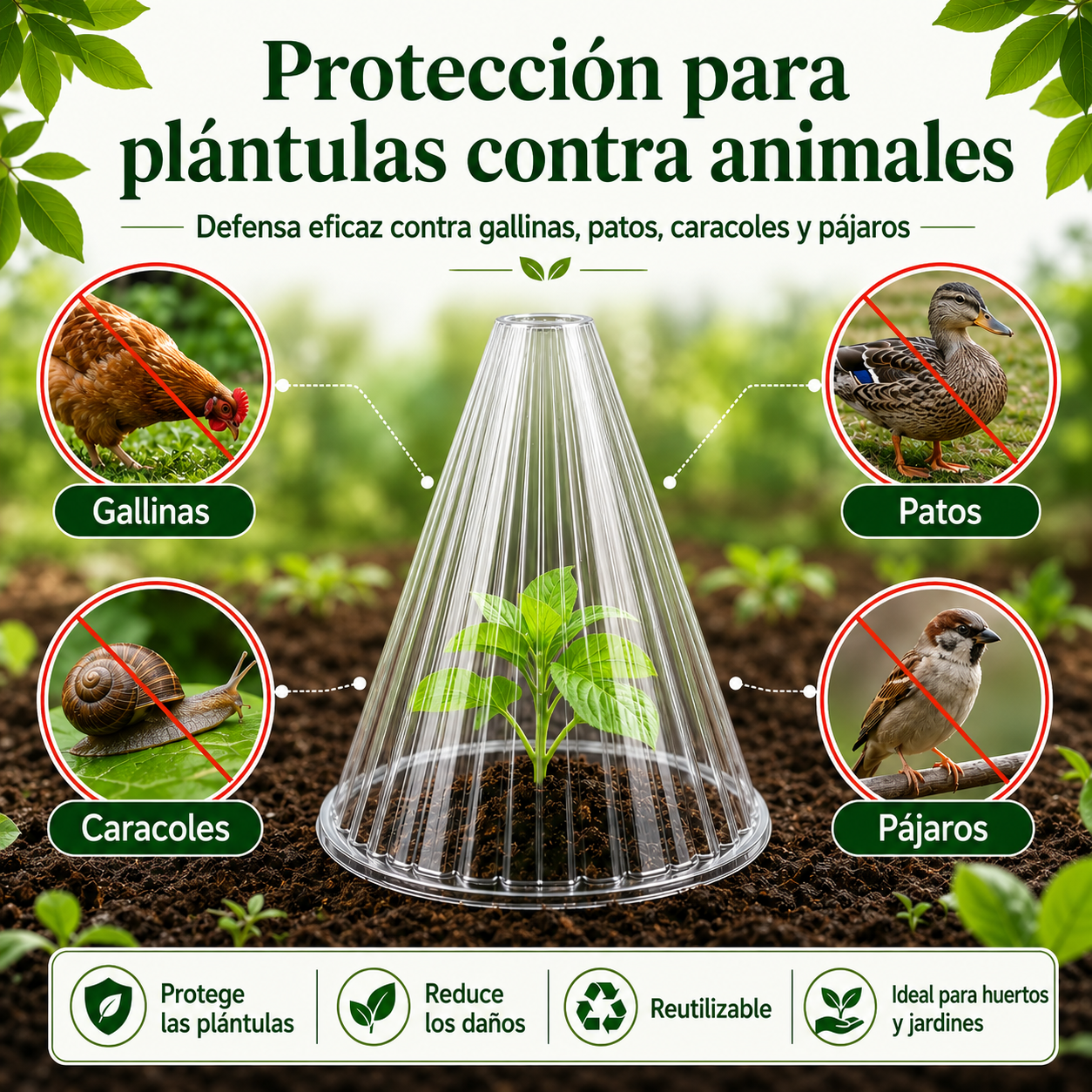 🌱 Cubierta Protectora para Plantas – Reutilizable y Fácil de Instalar