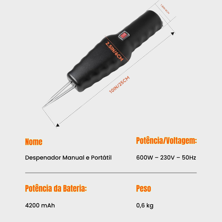 🇵🇹 Despenador Manual e Portátil com Carregador Rápido Incluso