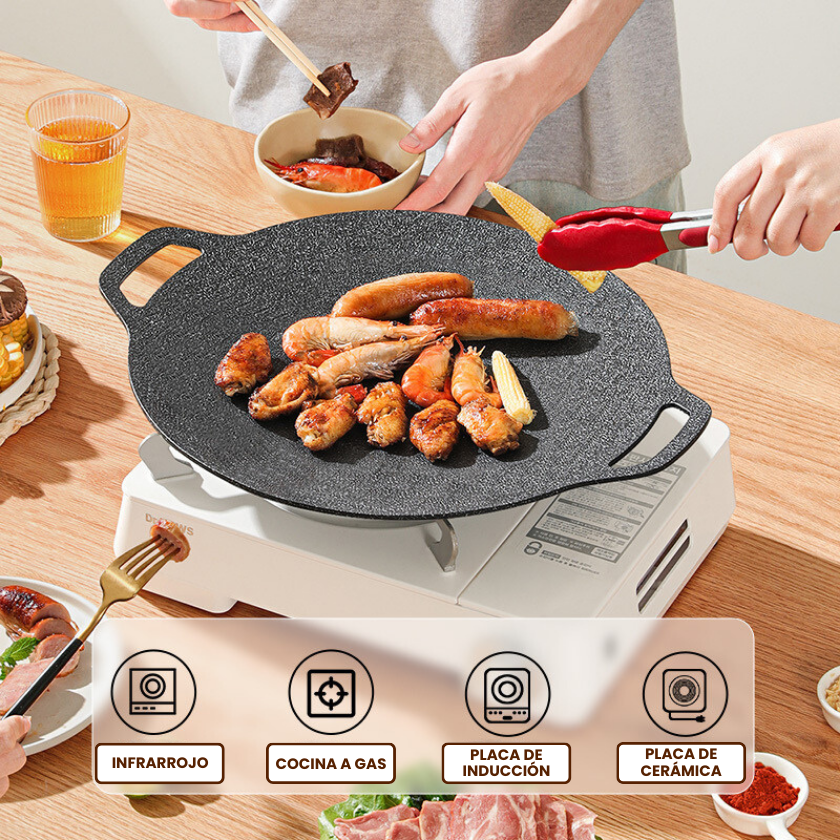 🇪🇸 Sartén de piedra Maifan antiadherente de 6 capas compatible con inducción IH