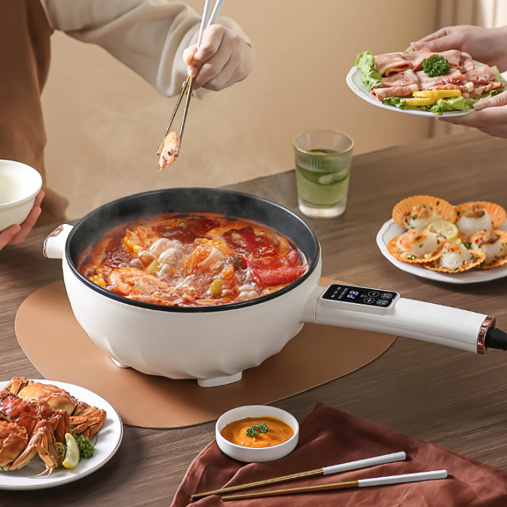 Sartén eléctrica con pantalla LCD, múltiples modos de cocción y sensor de temperatura automática