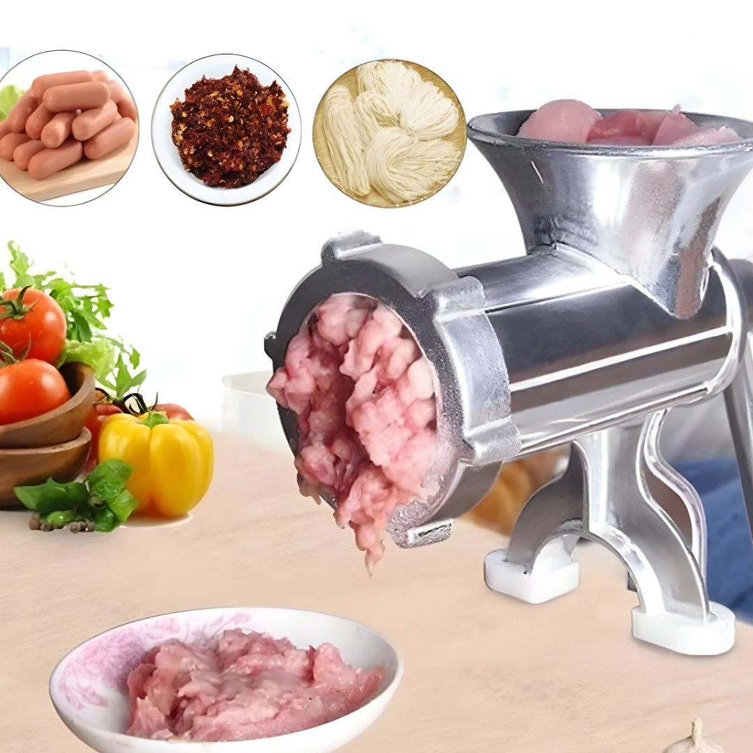 ⚡ Picadora de carne manual doméstica con embutidora de salchichas, compacta y práctica