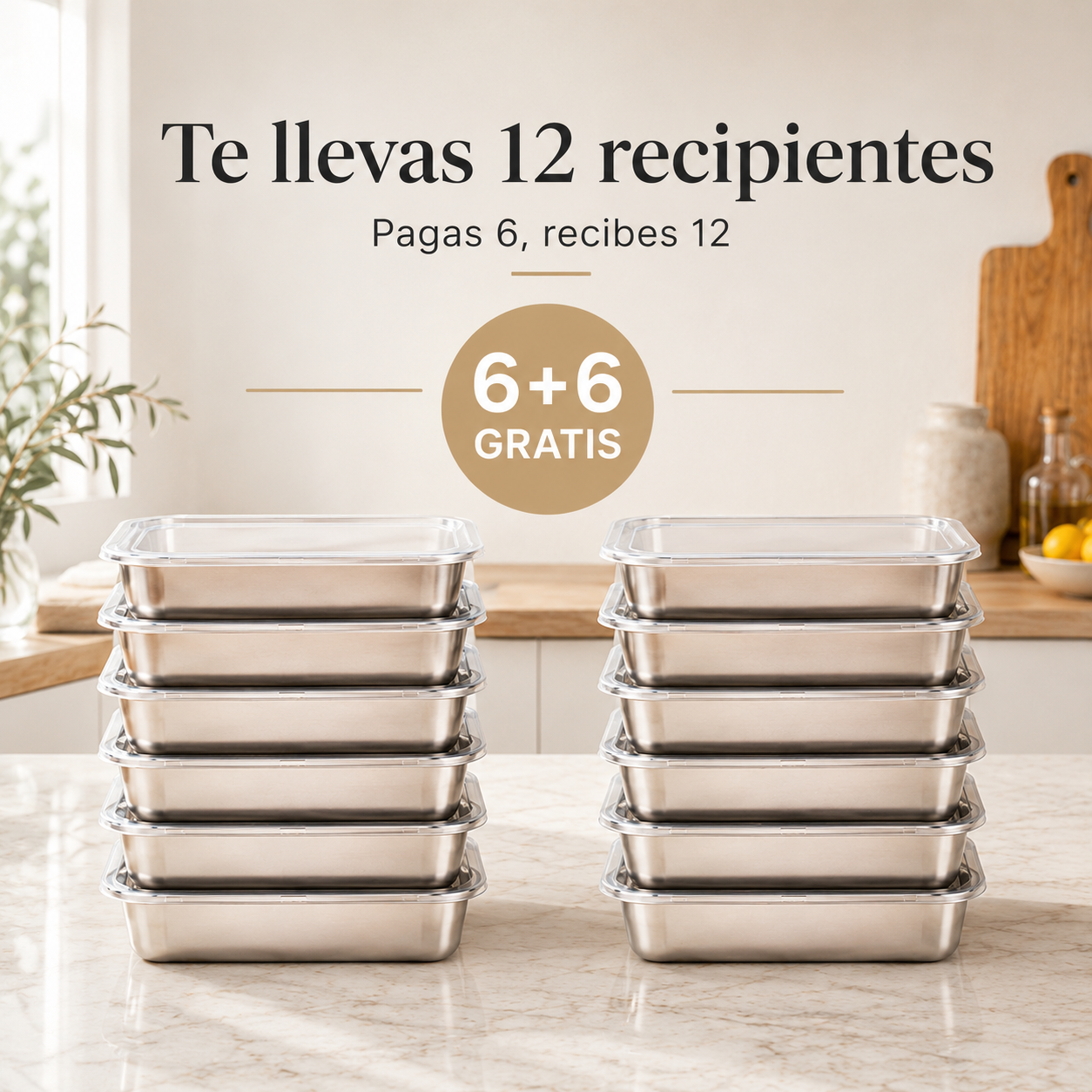 Set Tuppers Herméticos — Acero Inoxidable Alemán