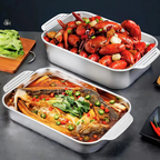 🇪🇸 Bandeja de cocción directa de acero inoxidable 304 macizo de Alemania (3.5 Litros)