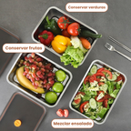 Recipiente hermético multifuncional en acero inoxidable 316 (22x15x6 cm)