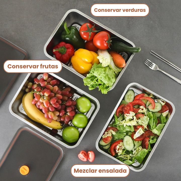 Recipiente hermético multifuncional en acero inoxidable 316 (22x15x6 cm)