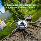 ⚡ El cabezal del cortacésped tiene 6 bordes de acero inoxidable