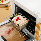 Mini bandeja de acero inoxidable estilo japonés (13,5 x 10,5 x 5,8 cm) (L)