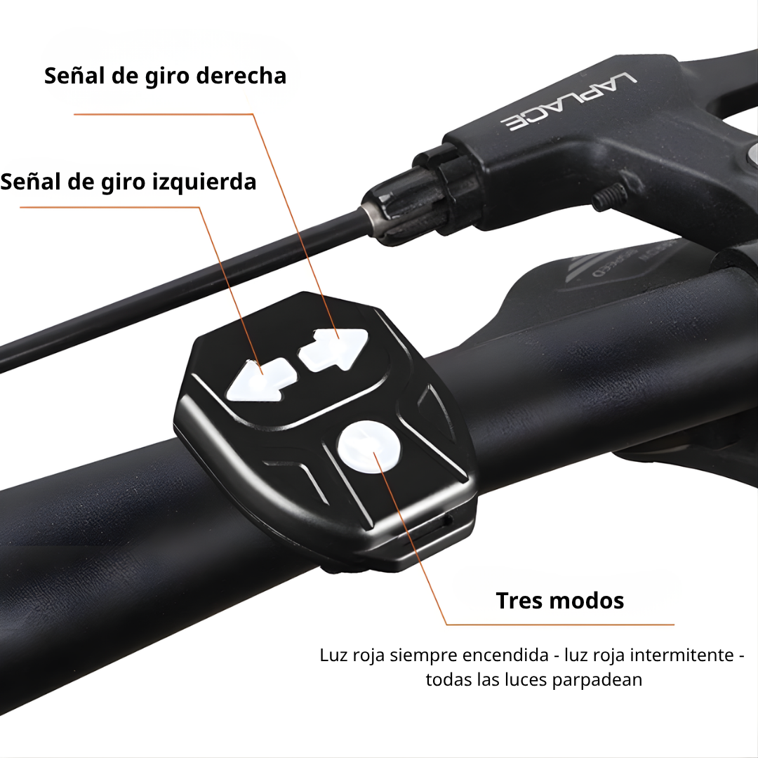 Luz trasera de bicicleta con señal de giro inalámbrica, recargable, con 5 modos de iluminación