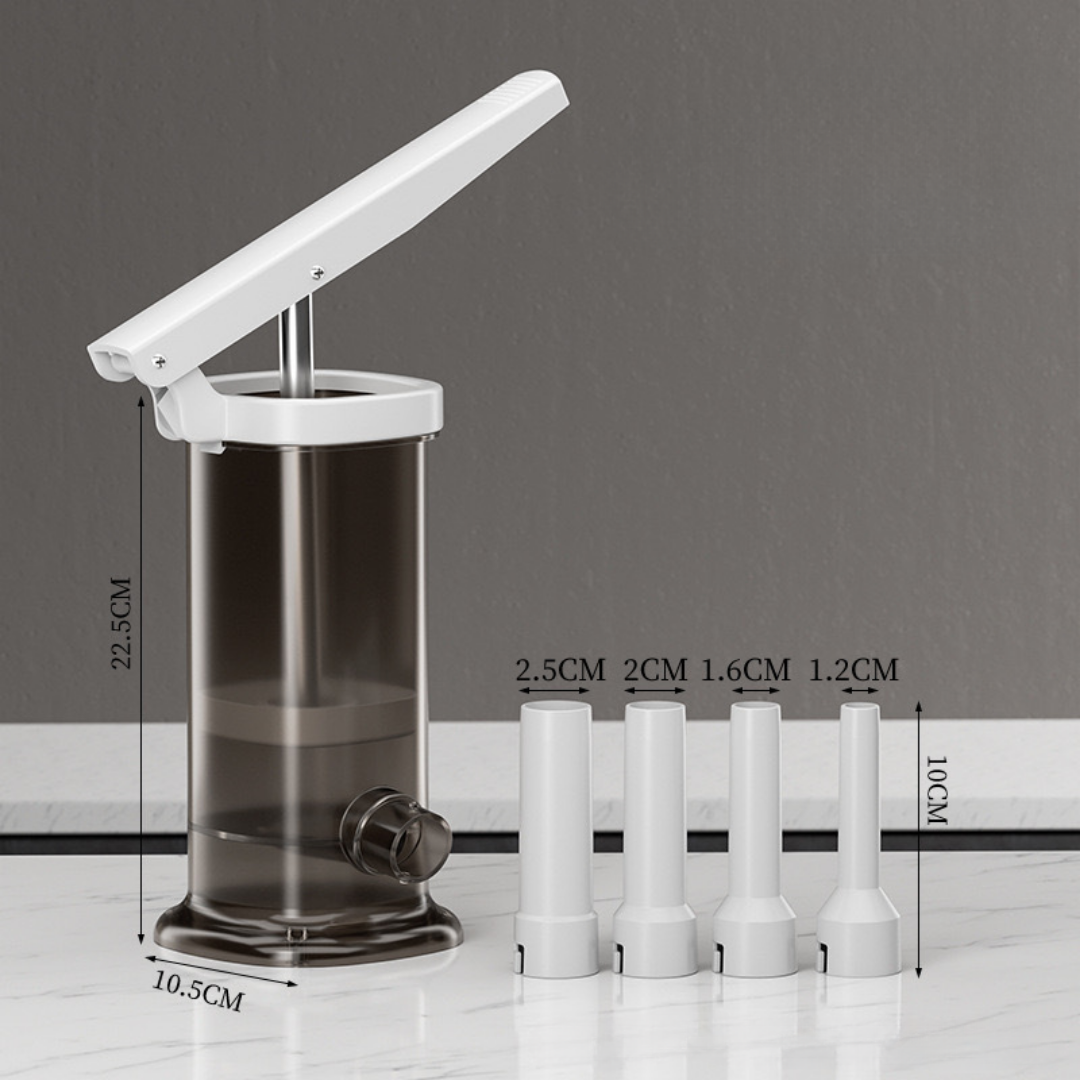 Máquina embutidora casera práctica – 🎁 4 boquillas