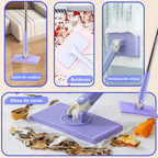 (ppm_yen) Mini Mop con Cambio de Paño, Diseño de Mango de Empujar-Tirar con Toalla Desechable