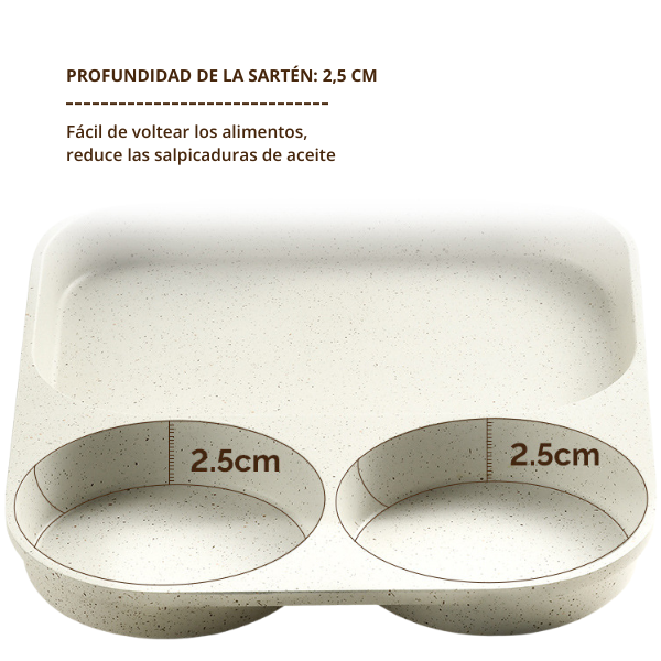 🍳 Sartén antiadherente de 3 esquinas con almohadilla termosensible