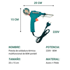 Pistola de soldadura térmica multifuncional de 80W portátil