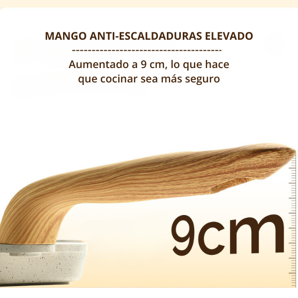 🍳 Sartén antiadherente de 3 esquinas con almohadilla termosensible