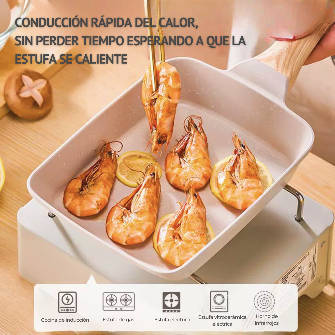 Sartén japonesa multiusos antiadherente (23,5*16*5 cm)